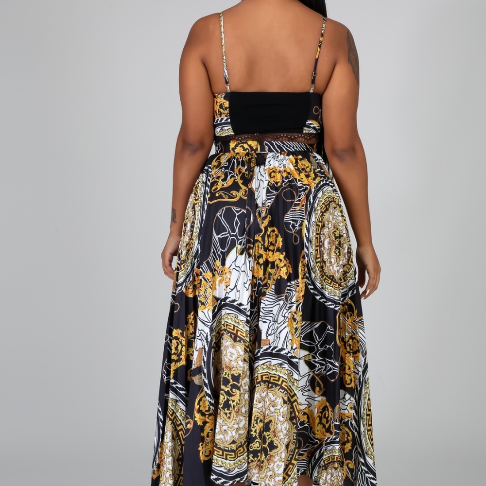 2pc Gold and Black Skirt Set - Picture 2 of 2